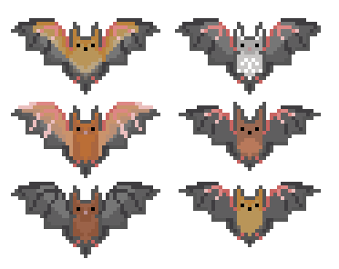 Pixel bat sprites