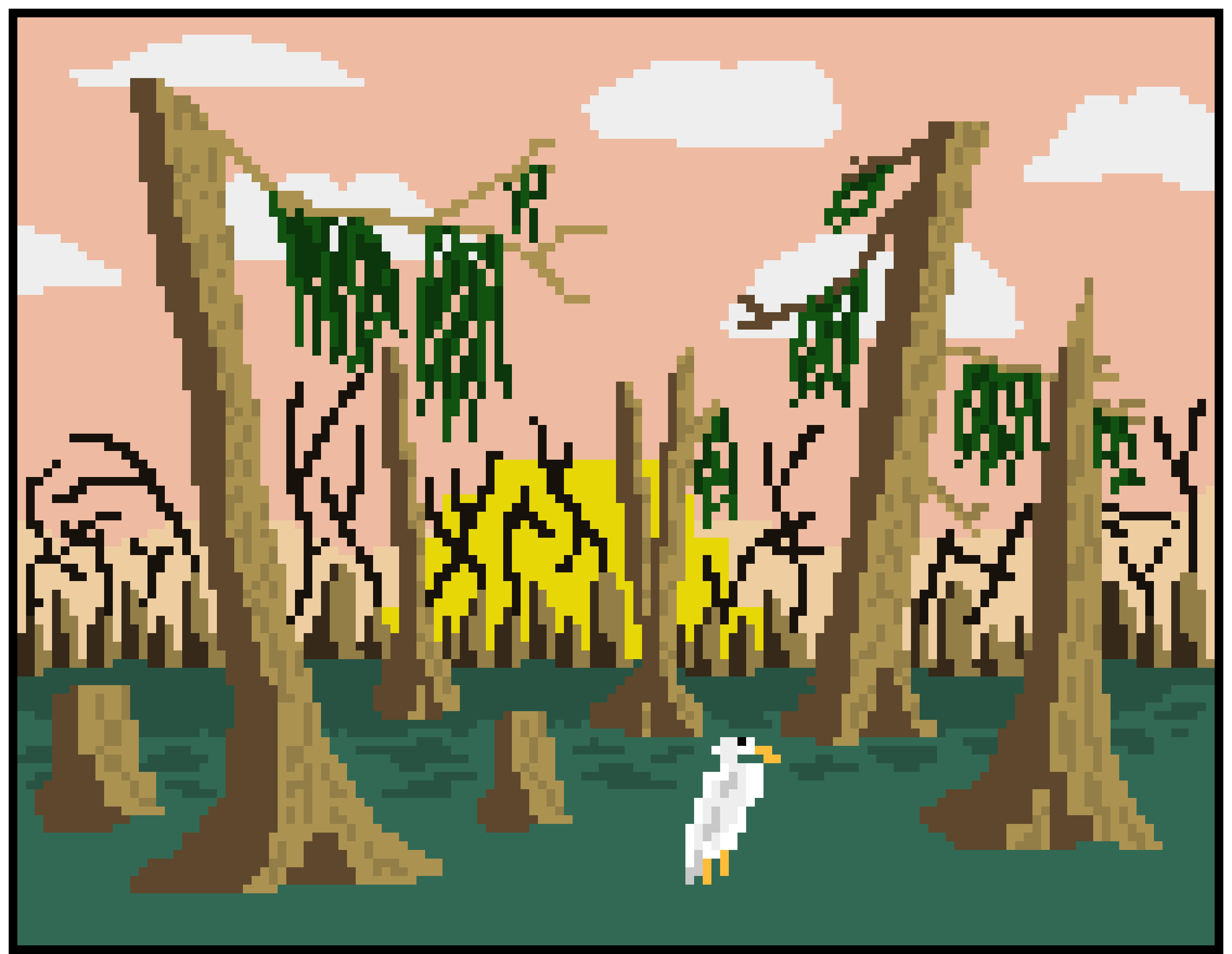 Pixel swamp scene
